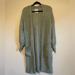 Abercrombie and Fitch seafoam green long knit cardigan. Size medium